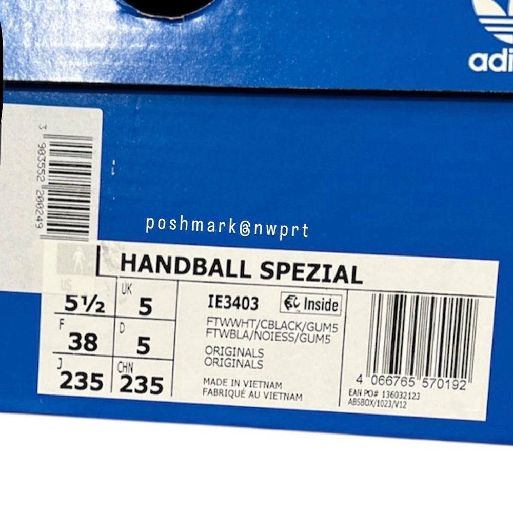 Adidas ⚽️ Handball Spezial Sneakers Runners White Black 6.5 7 Box - Picture 12 of 14